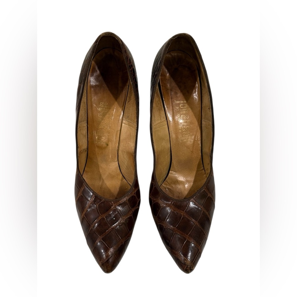 Vintage Johansen  Brown Leather Women's Heels ~ Size 8